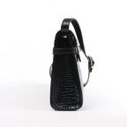 Saint Laurent Paris Manhattan Mock Croc Shoulder bag in Black 579271