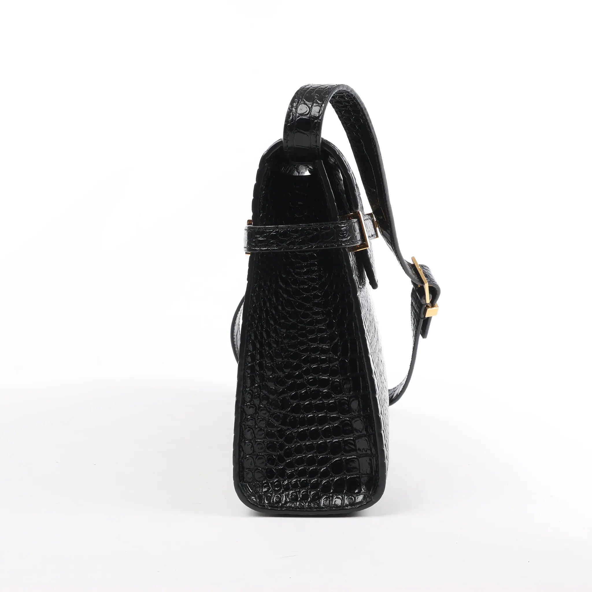Saint Laurent Paris Manhattan Mock Croc Shoulder bag in Black 579271