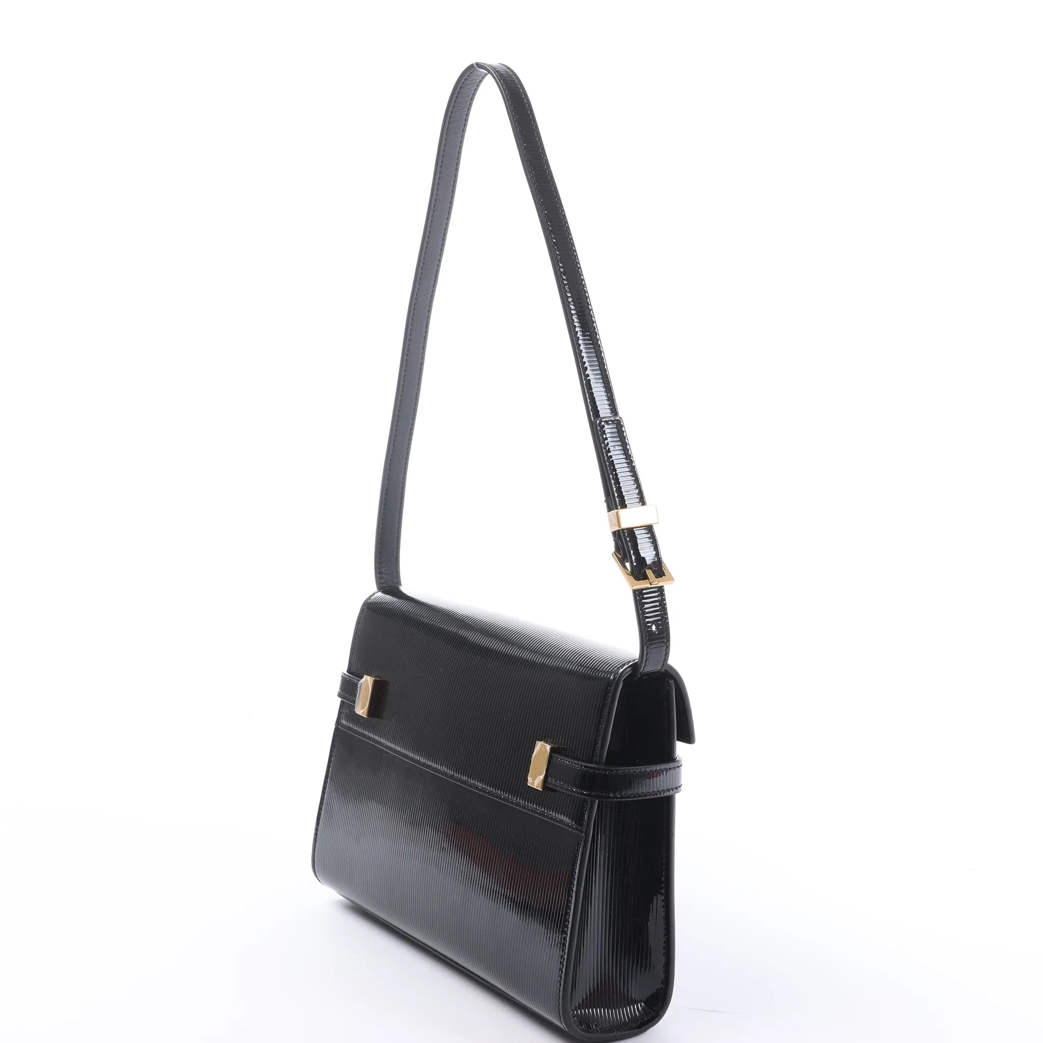 Saint Laurent Paris Manhattan Patent Leather Shoulder bag in Black 675626