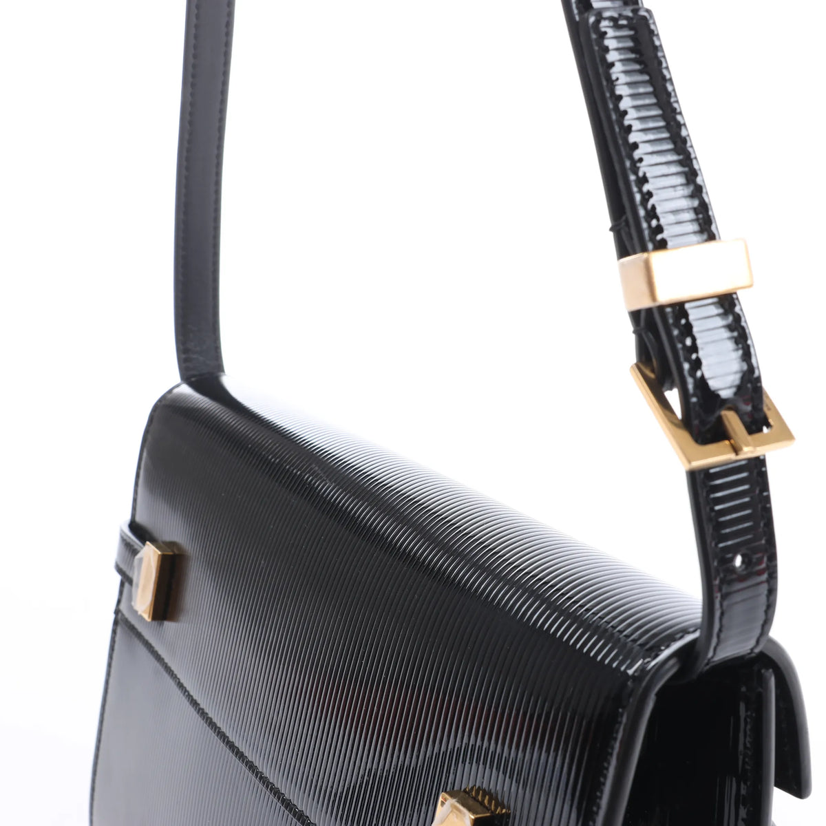 Saint Laurent Paris Manhattan Patent Leather Shoulder bag in Black 675626