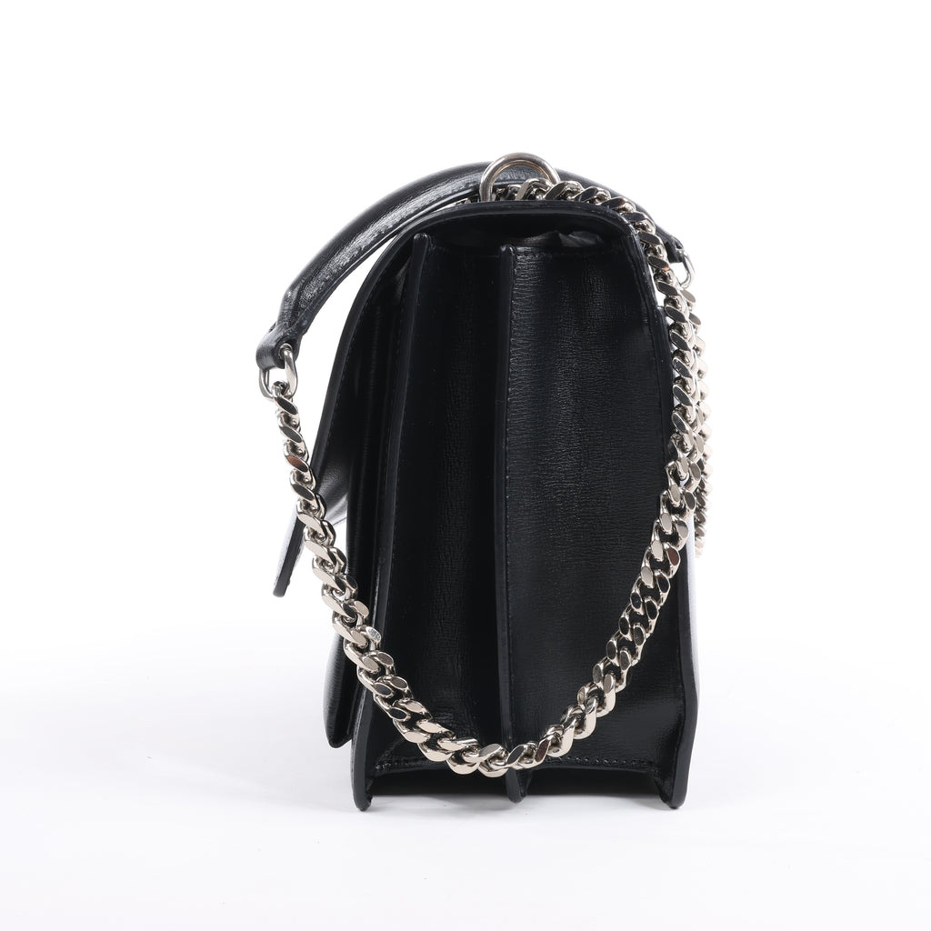 Saint Laurent Paris Medium Sunset Leather Chain Shoulder Bag in Black 498779