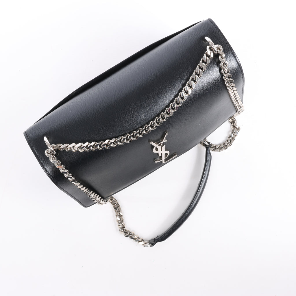Saint Laurent Paris Medium Sunset Leather Chain Shoulder Bag in Black 498779