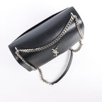 Saint Laurent Paris Medium Sunset Leather Chain Shoulder Bag in Black 498779