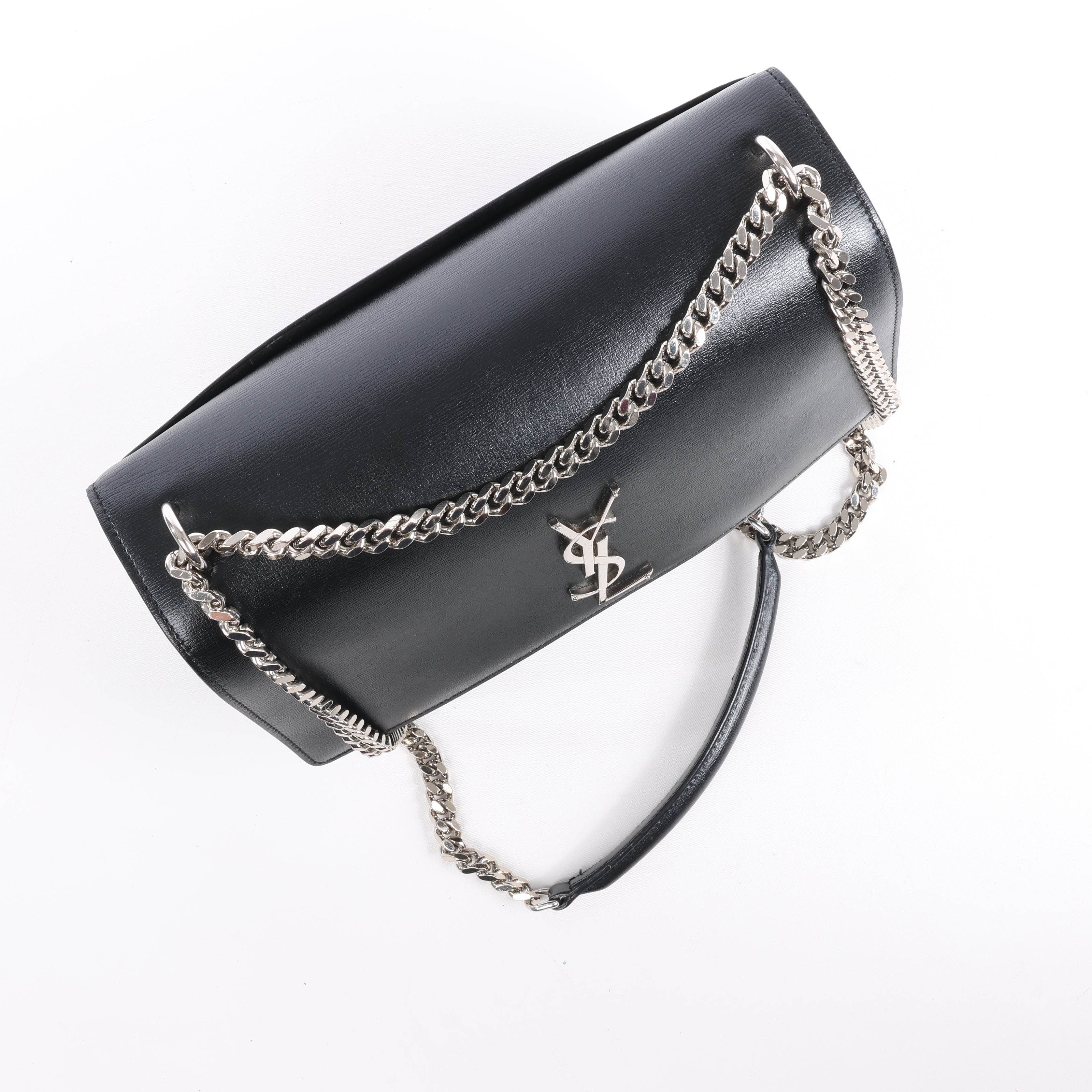 Saint Laurent Paris Medium Sunset Leather Chain Shoulder Bag in Black 498779