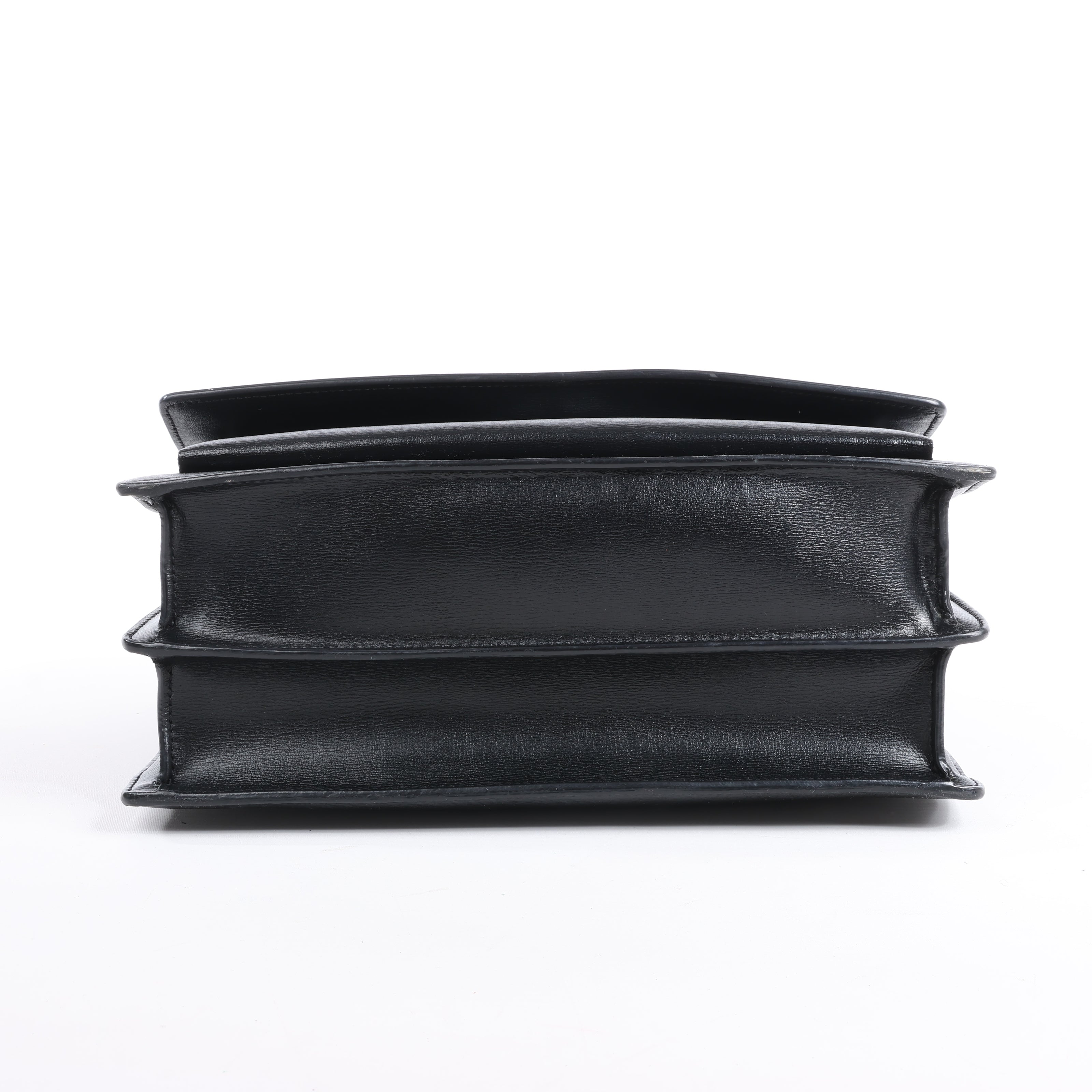 Saint Laurent Paris Medium Sunset Leather Chain Shoulder Bag in Black 498779
