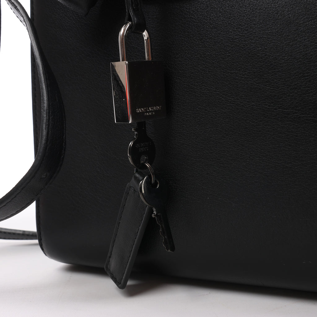 Saint Laurent Paris Sac de Jour Small Multi-Patch Leather 2Way Handbag in Black