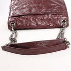 Saint Laurent Paris Niki Leather Chain Shoulder in Bag Burgundy 498894