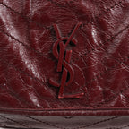 Saint Laurent Paris Niki Leather Chain Shoulder in Bag Burgundy 498894