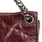 Saint Laurent Paris Niki Leather Chain Shoulder in Bag Burgundy 498894