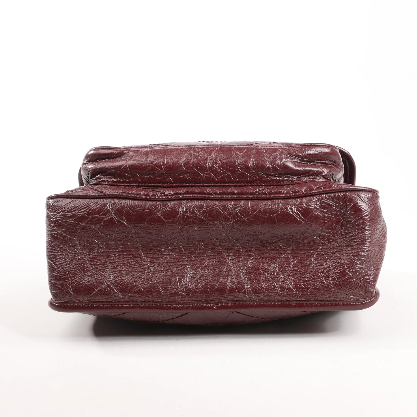 Sac à bandoulière Saint Laurent Paris Niki en cuir bordeaux avec chaîne 498894