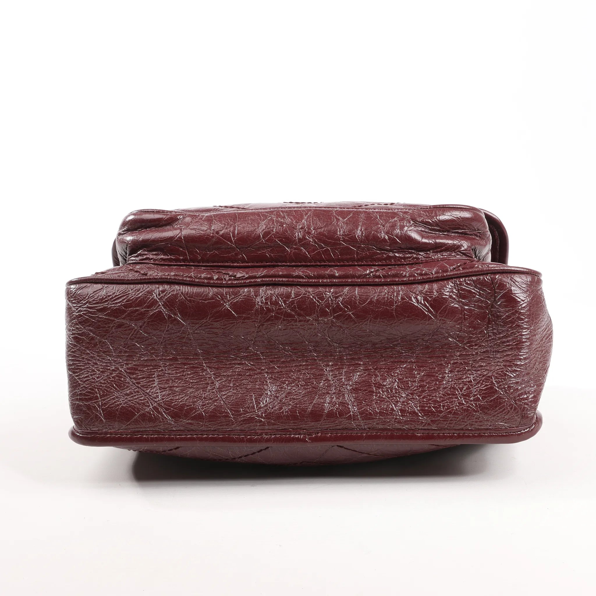 Saint Laurent Paris Niki Leather Chain Shoulder in Bag Burgundy 498894