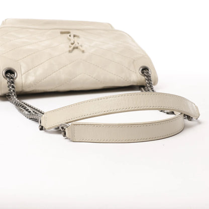 Saint Laurent Paris Niki Medium Leather Chain Shoulder Bag Ecru 633158