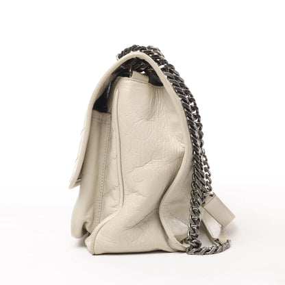 Saint Laurent Paris Niki Medium Leather Chain Shoulder Bag Ecru 633158