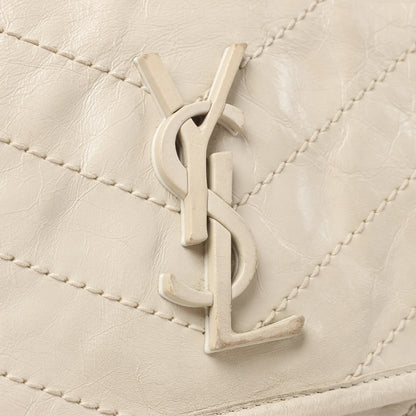 Saint Laurent Paris Niki Medium Leather Chain Shoulder Bag Ecru 633158