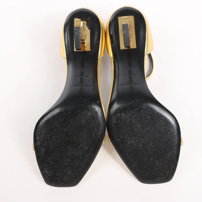 Saint Laurent Paris Opium Leder Heels in Gold AU557679, Größe 36,5 EU
