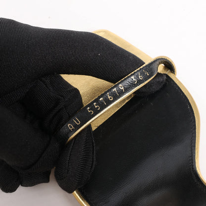 Saint Laurent Paris Opium Leder Heels in Gold AU557679, Größe 36,5 EU