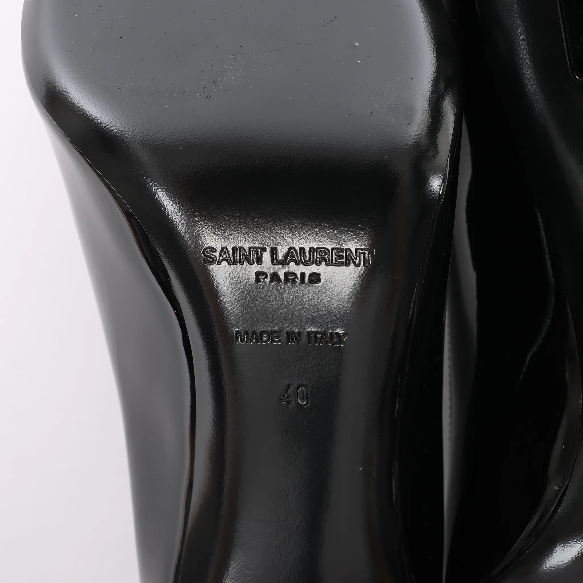 Saint Laurent Opium Patent Leather Heels in Black 484160, Size 40 EU