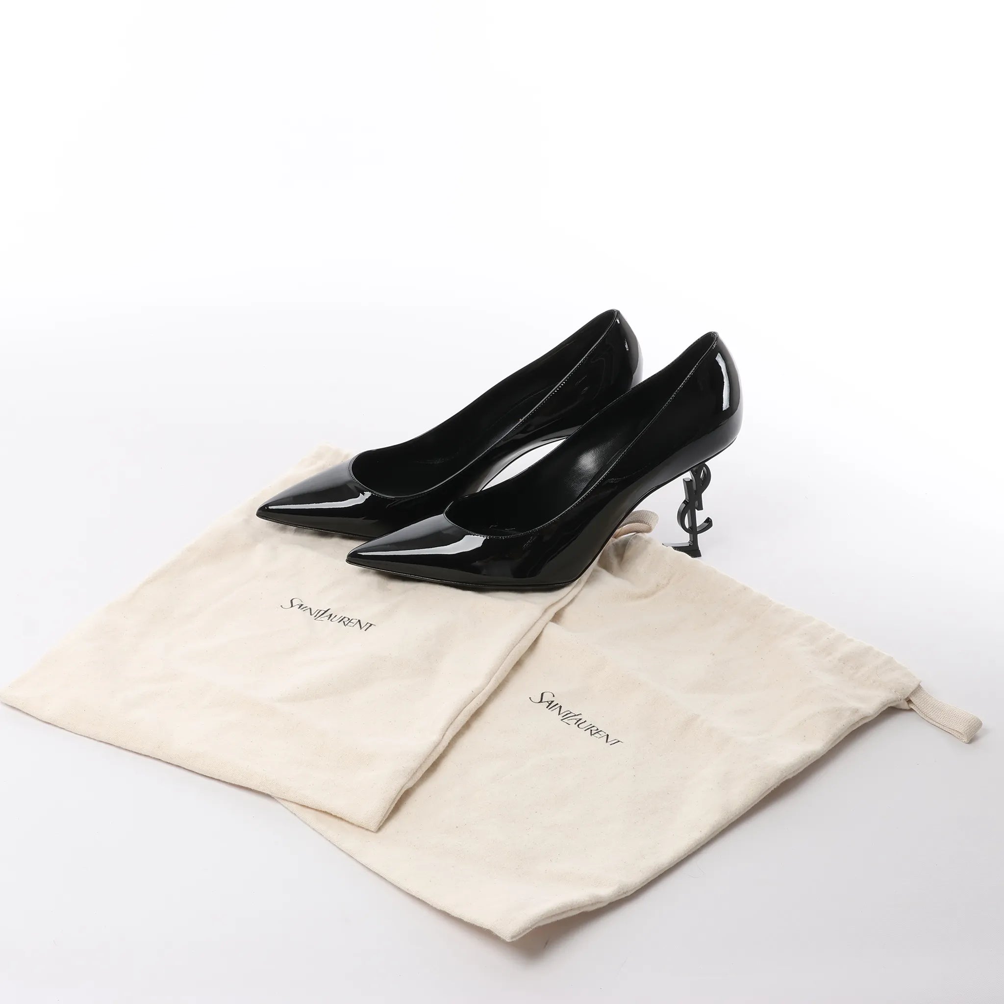 Saint Laurent Opium Patent Leather Heels in Black 484160, Size 40 EU