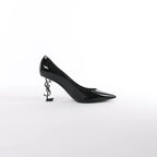 Saint Laurent Opium Patent Leather Heels in Black 484160, Size 40 EU