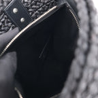 Saint Laurent Paris Panier Small Raffia x Leather Shoulder Bag in Black 693240