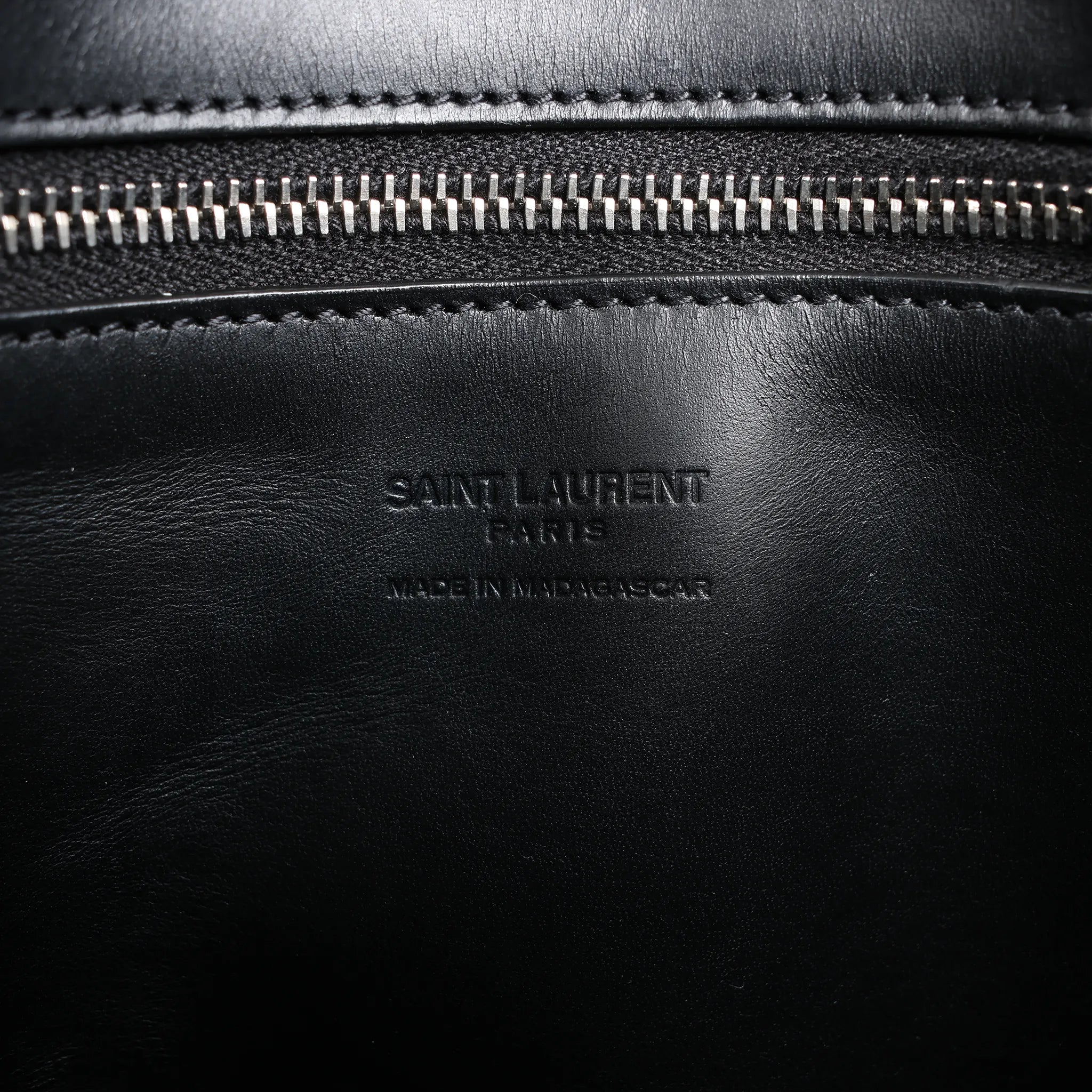 Saint Laurent Paris Panier Small Raffia x Leather Shoulder Bag in Black 693240