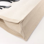 Saint Laurent Rive Gauche Large Tote Bag in Printed Canvas and Leather in Beige 499290