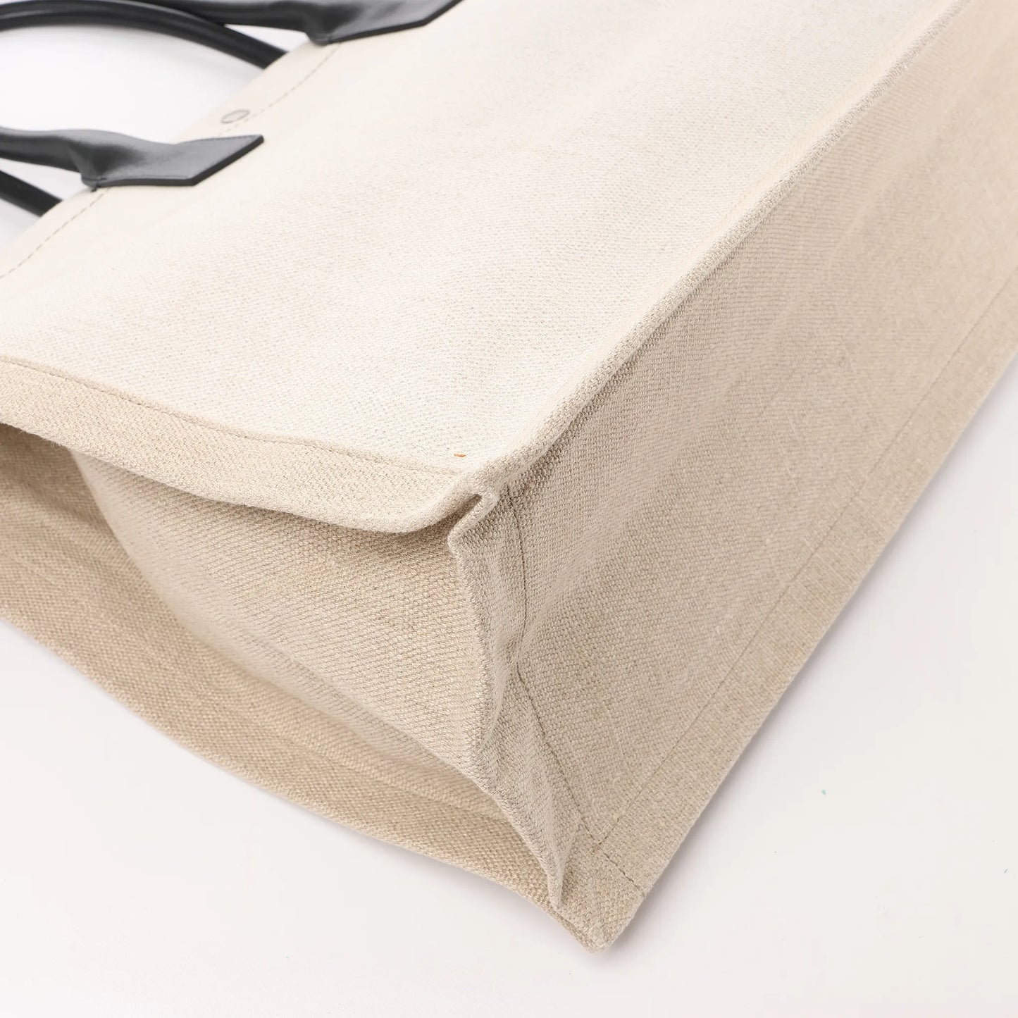 Saint Laurent Rive Gauche Große Tragetasche aus bedrucktem Canvas und Leder in Beige 499290