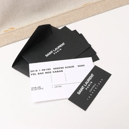 Saint Laurent Rive Gauche Große Tragetasche aus bedrucktem Canvas und Leder in Beige 499290