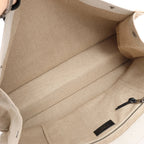 Saint Laurent Rive Gauche Large Tote Bag in Printed Canvas and Leather in Beige 499290