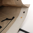 Saint Laurent Rive Gauche Large Tote Bag in Printed Canvas and Leather in Beige 499290
