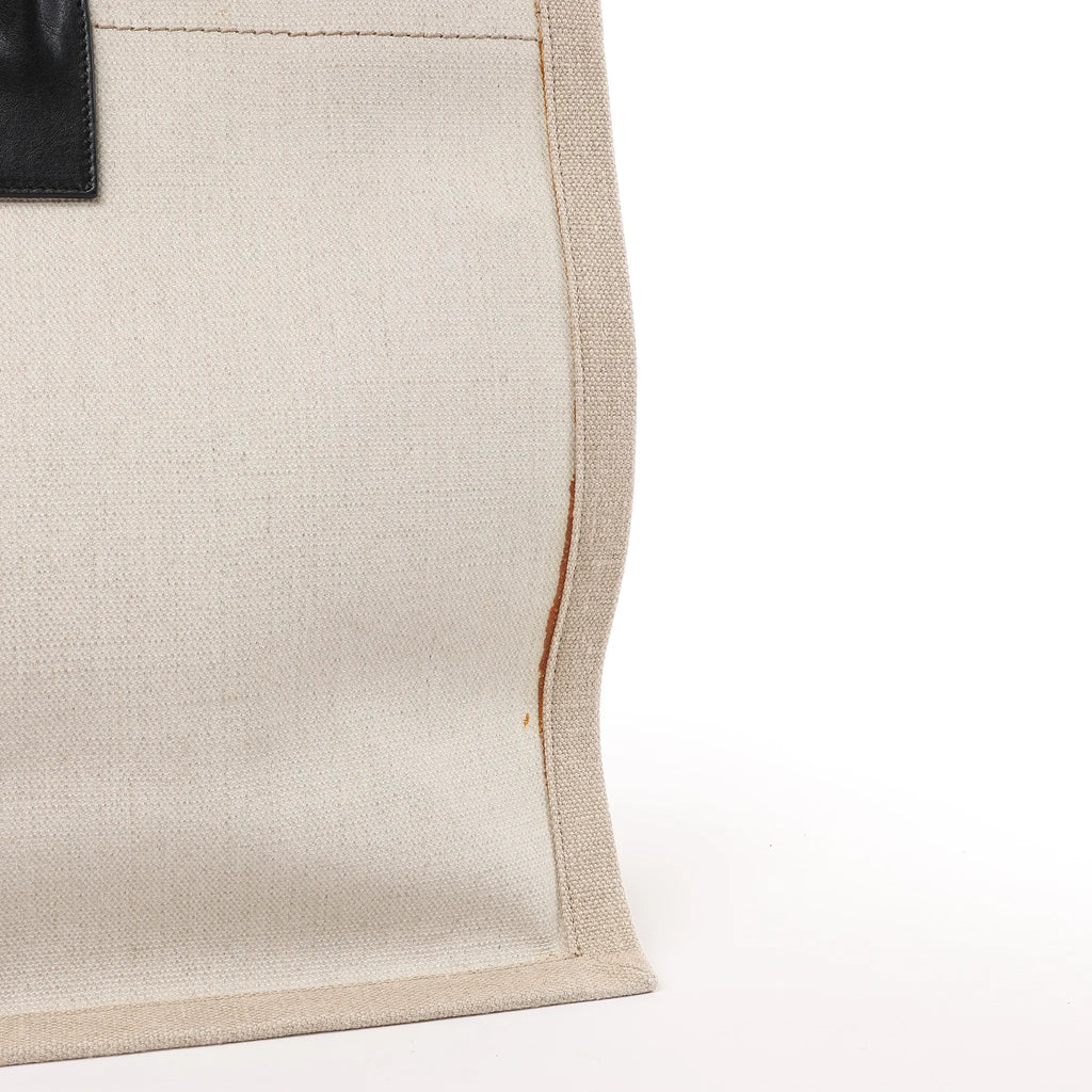 Saint Laurent Rive Gauche Large Tote Bag in Printed Canvas and Leather in Beige 499290