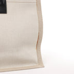 Saint Laurent Rive Gauche Large Tote Bag in Printed Canvas and Leather in Beige 499290