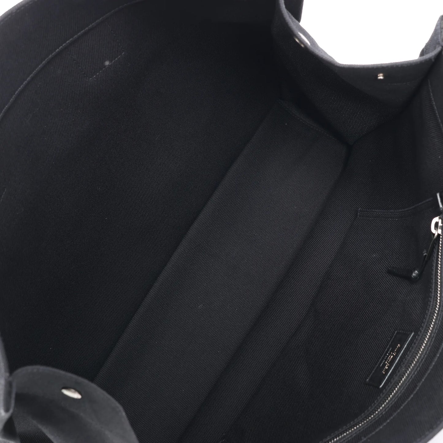 Grand sac cabas Saint Laurent Rive Gauche en toile imprimée et cuir noir 509415