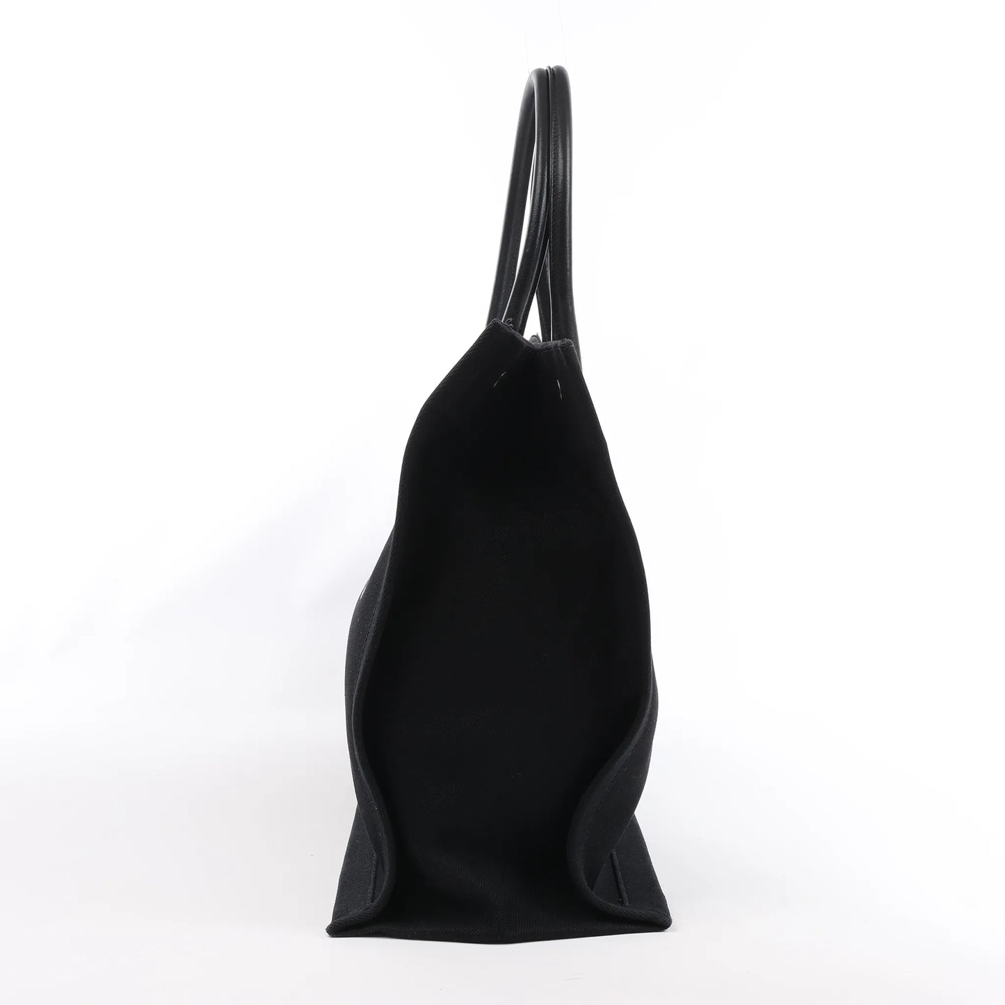 Grand sac cabas Saint Laurent Rive Gauche en toile imprimée et cuir noir 509415