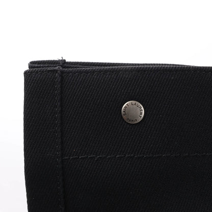 Grand sac cabas Saint Laurent Rive Gauche en toile imprimée et cuir noir 509415