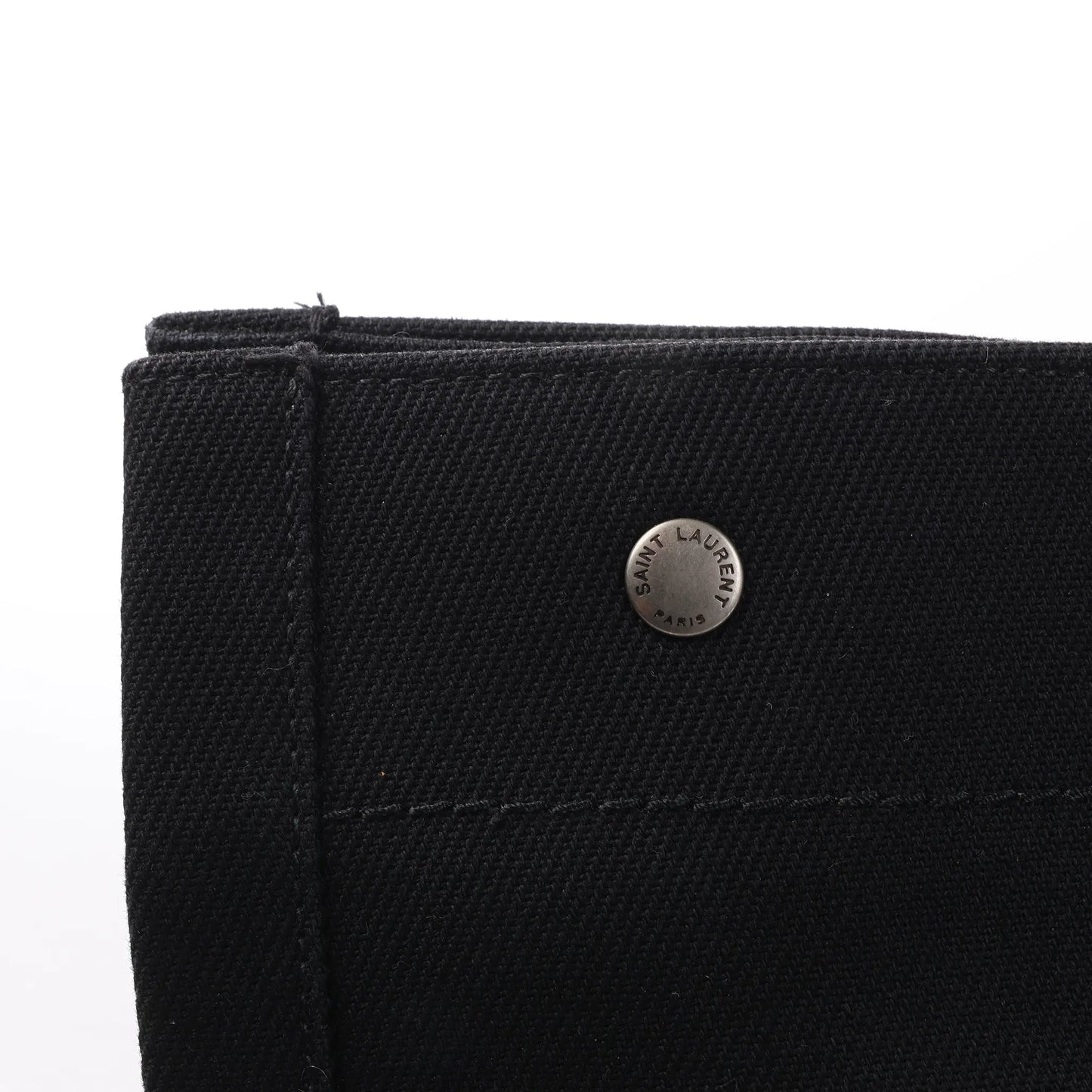 Saint Laurent Rive Gauche Large Tote Bag in Printed Canvas and Leather in Black 509415