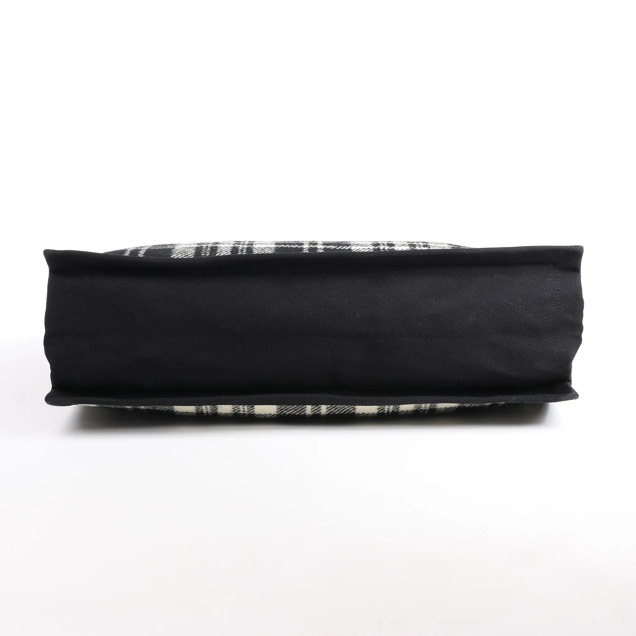Saint Laurent Paris Rive Gauche Wool x Leather Tote bag Black x White 499290