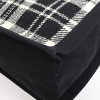 Saint Laurent Paris Rive Gauche Wool x Leather Tote bag Black x White 499290
