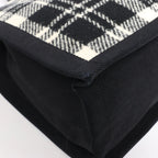 Saint Laurent Paris Rive Gauche Wool x Leather Tote bag Black x White 499290