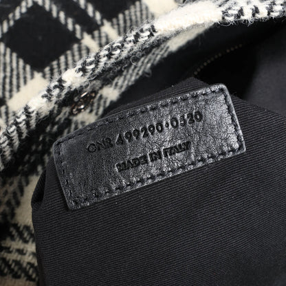 Sac cabas Saint Laurent Paris Rive Gauche en laine et cuir Noir x Blanc 499290