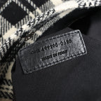 Saint Laurent Paris Rive Gauche Wool x Leather Tote bag Black x White 499290