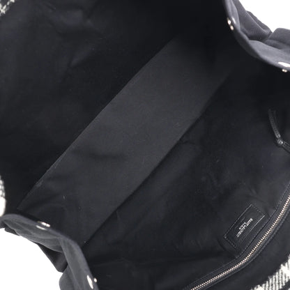 Sac cabas Saint Laurent Paris Rive Gauche en laine et cuir Noir x Blanc 499290