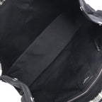 Saint Laurent Paris Rive Gauche Wool x Leather Tote bag Black x White 499290