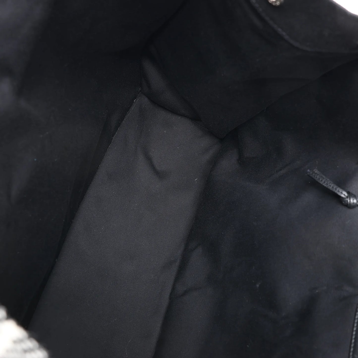 Sac cabas Saint Laurent Paris Rive Gauche en laine et cuir Noir x Blanc 499290