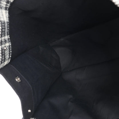 Sac cabas Saint Laurent Paris Rive Gauche en laine et cuir Noir x Blanc 499290