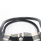 Saint Laurent Paris Rive Gauche Wool x Leather Tote bag Black x White 499290