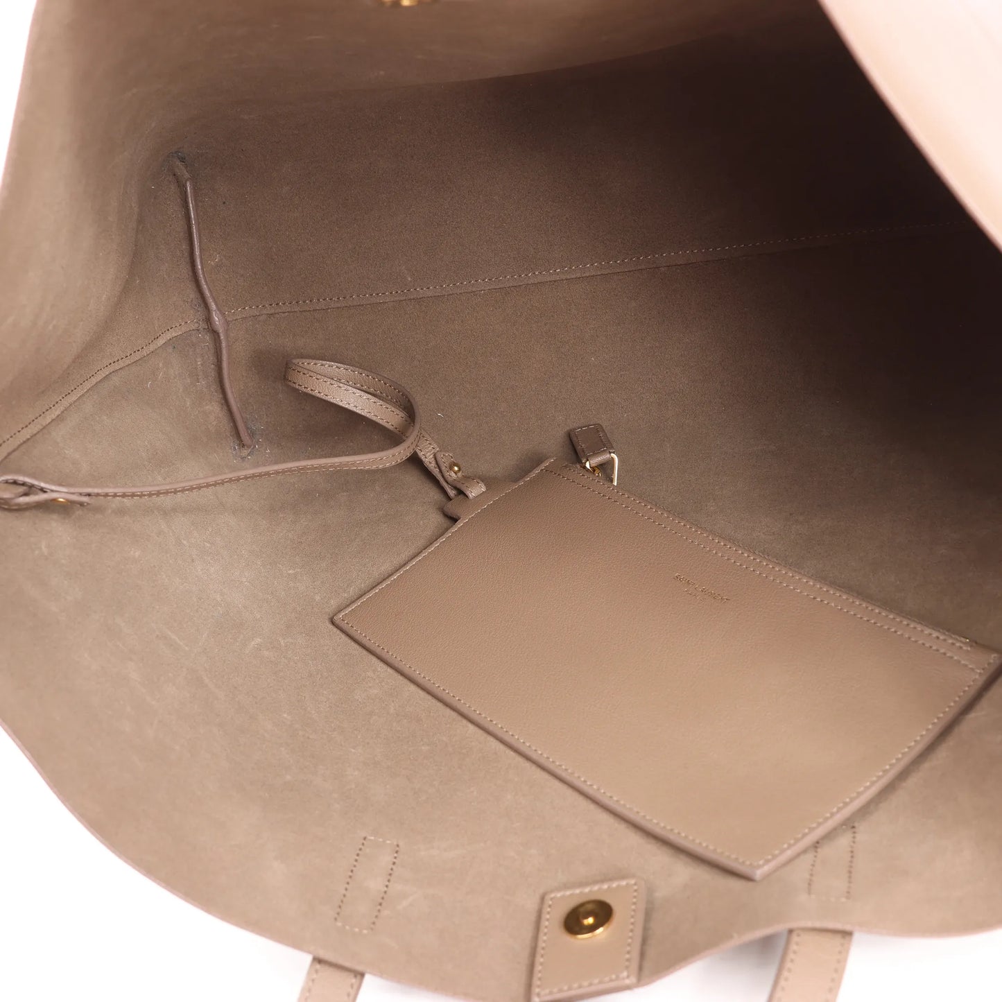 Saint Laurent Paris Shopping Leather Shoulder Bag in Beige 394195