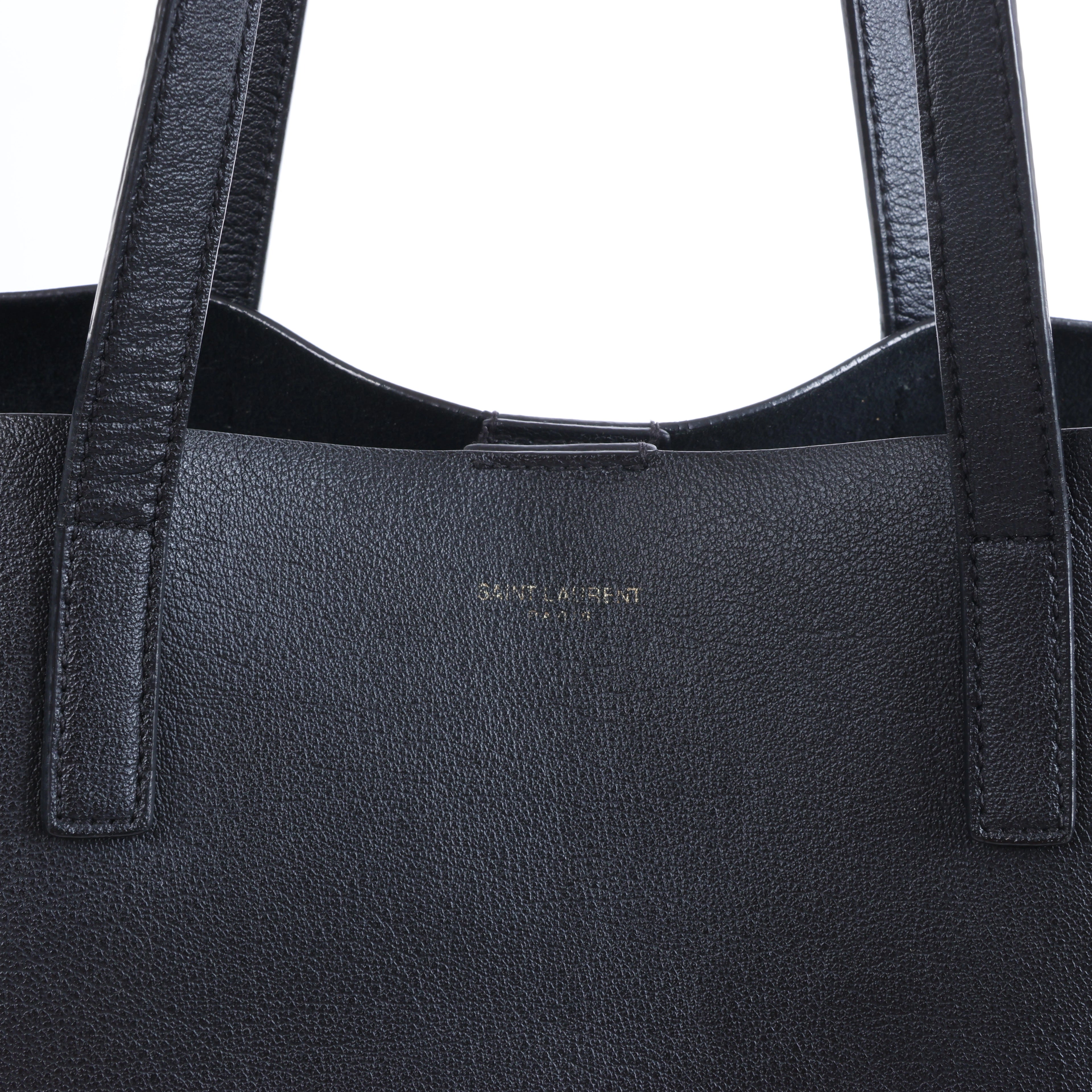 Saint Laurent Paris Sac Shopping Leather Tote bag in Black