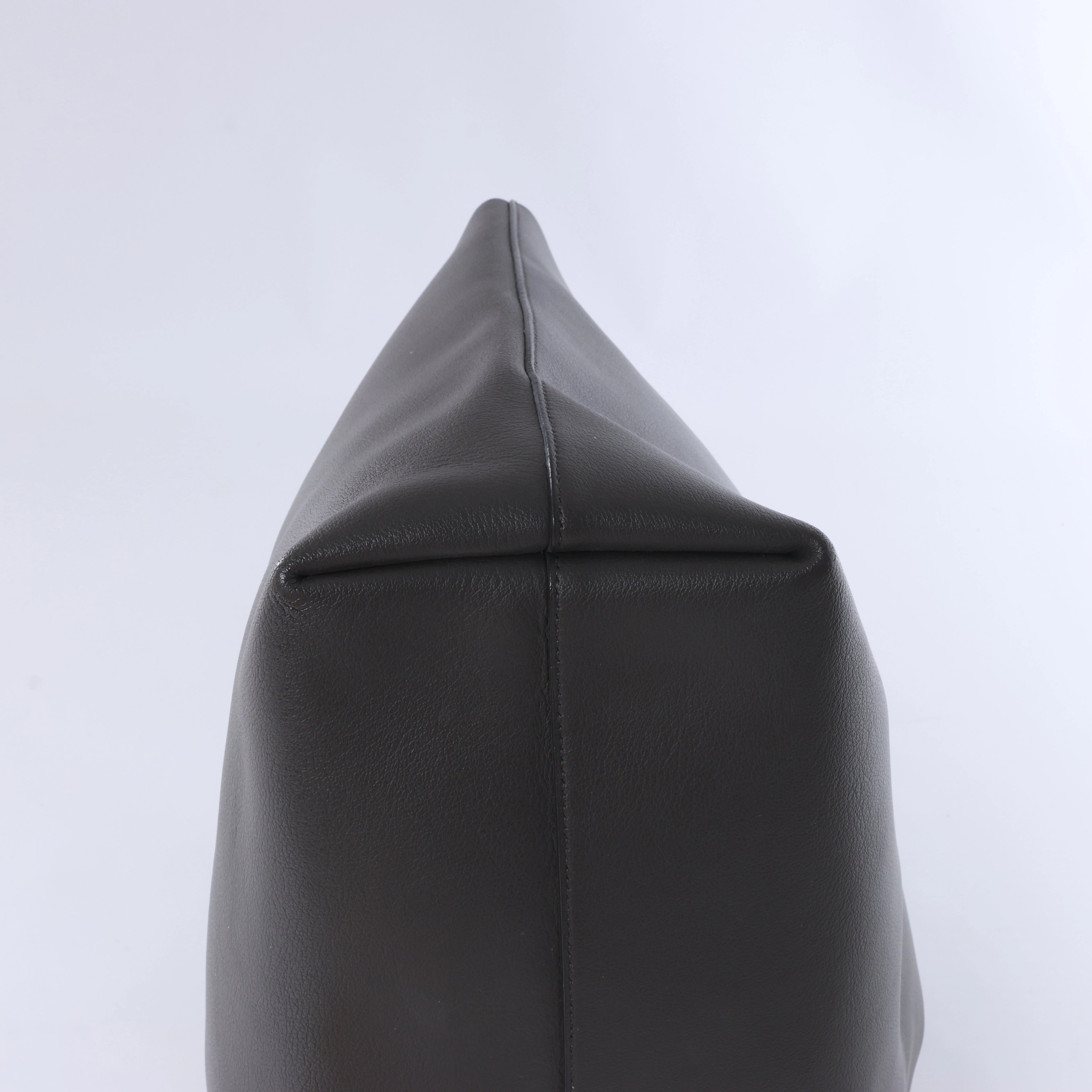 Saint Laurent Paris Sac Shopping Leather Tote in Dark Gray