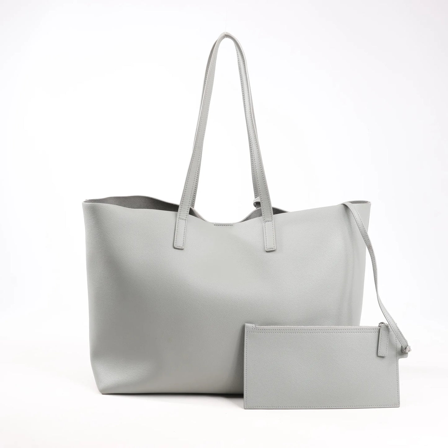 Saint Laurent Paris Shopping Leather Shoulder Bag in Gray 600281
